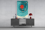 Vinyl Record Koi Pond Surreal Glass Wall Art