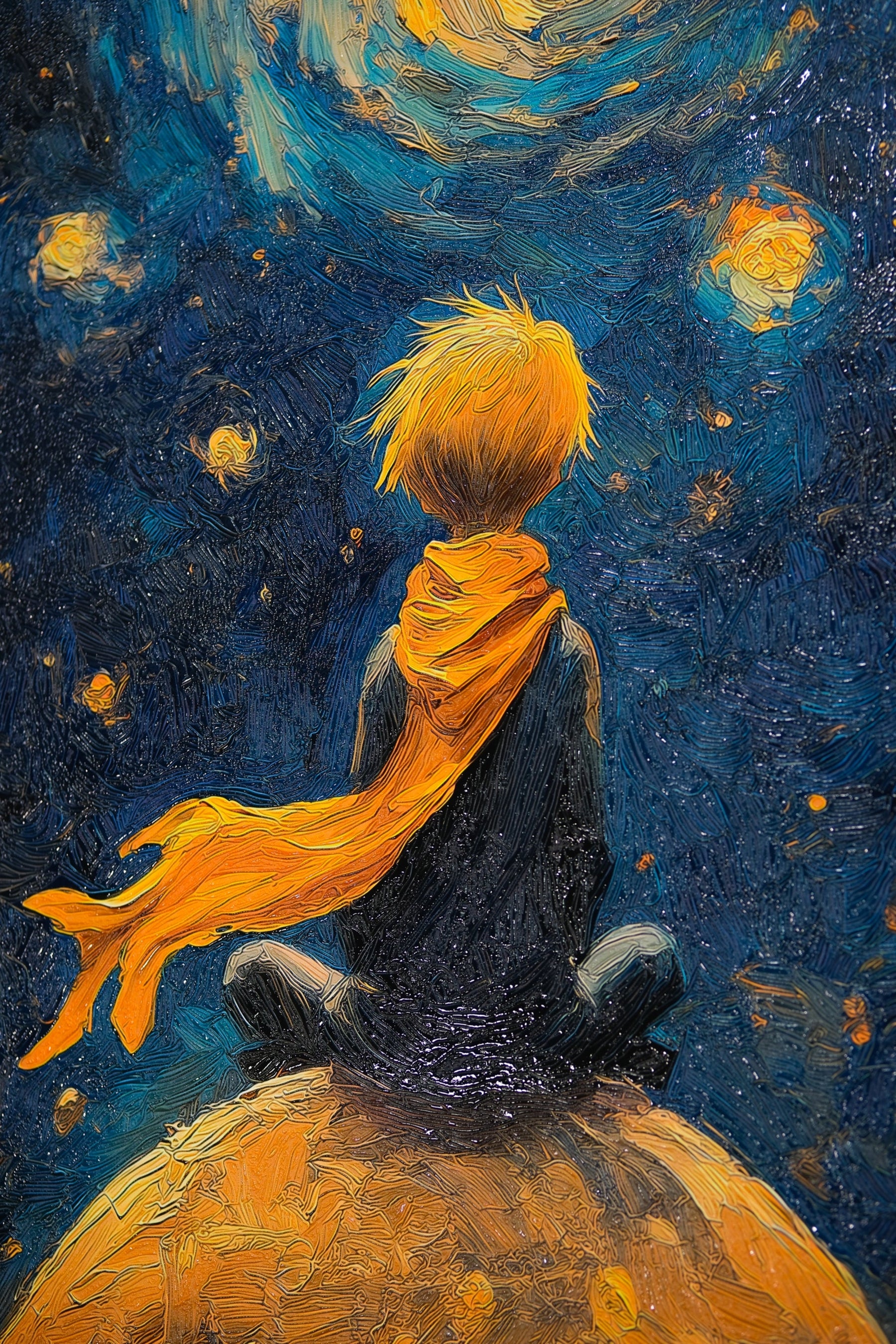 Starlit Wanderer — Haptic 3D Embossed + Gloss Lacquer Print