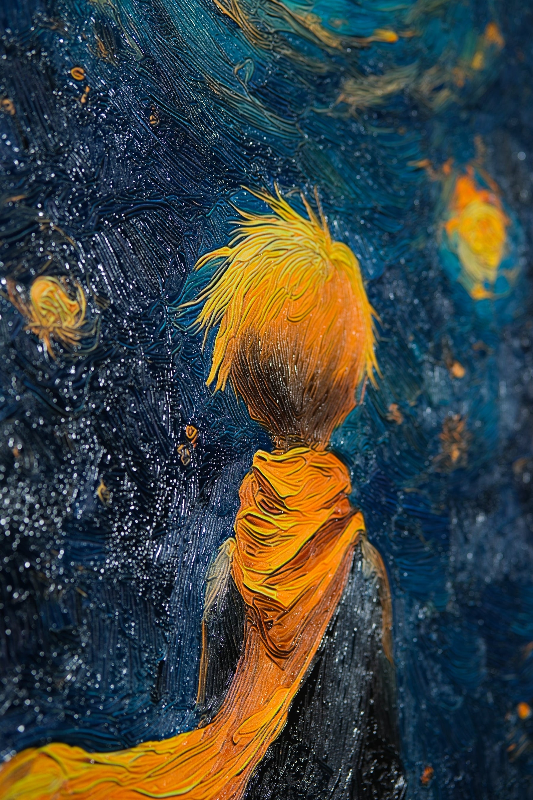 Starlit Wanderer — Haptic 3D Embossed + Gloss Lacquer Print