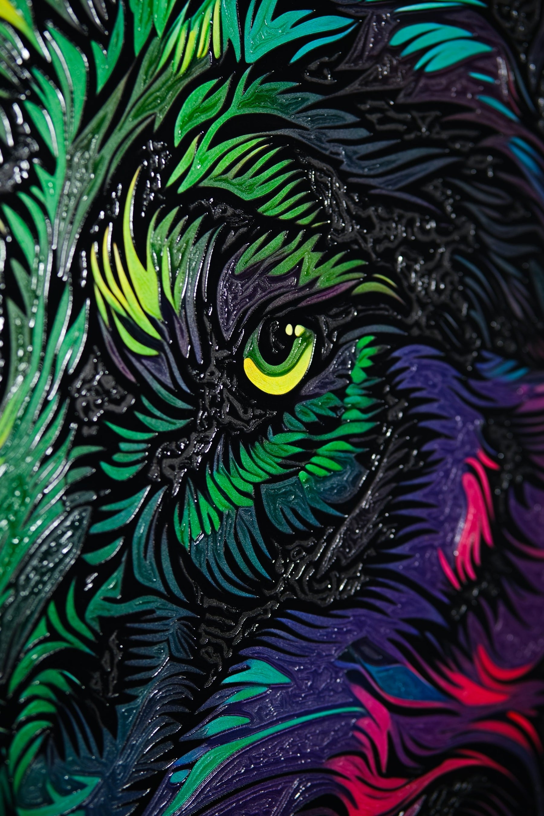 Neon Canopy Alpha — Haptic 3D Embossed + High-Gloss Lacquer Print