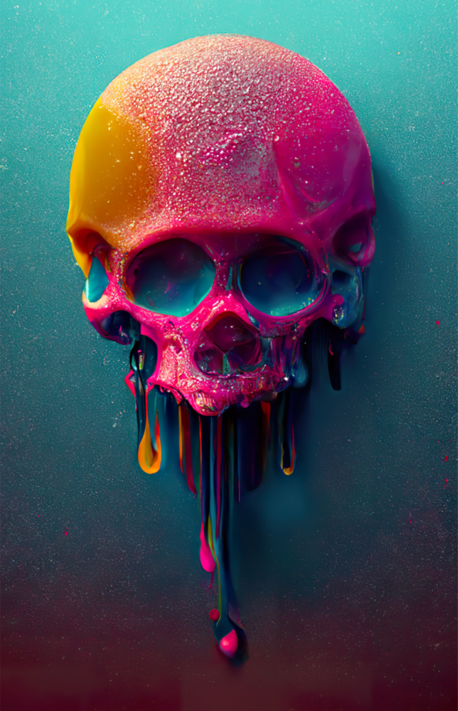 Melt of the Skull Glass Art  || Designer Collection