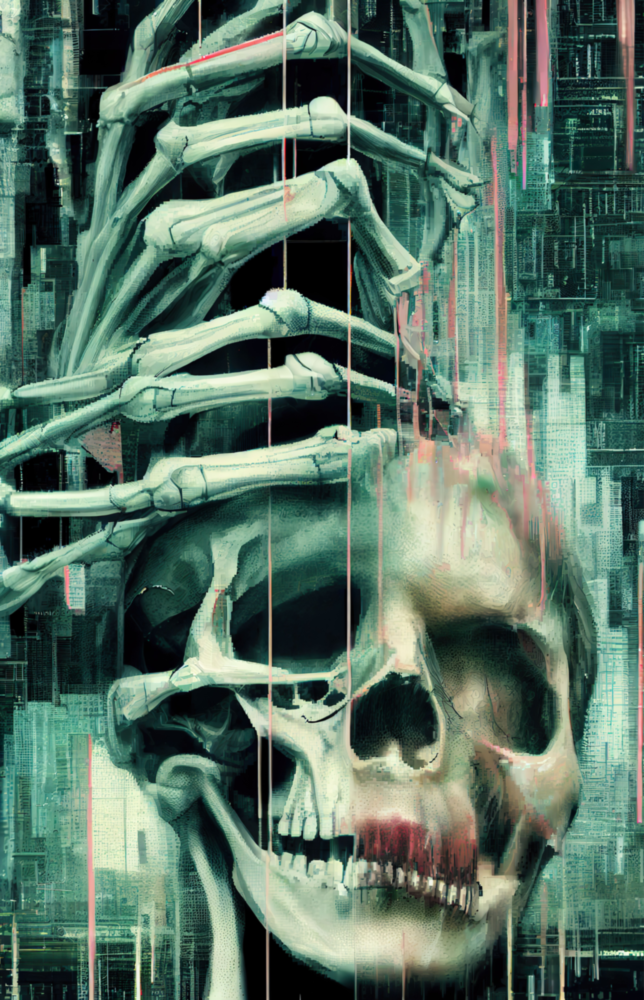 Arte della parete di vetro Caduta di scheletri