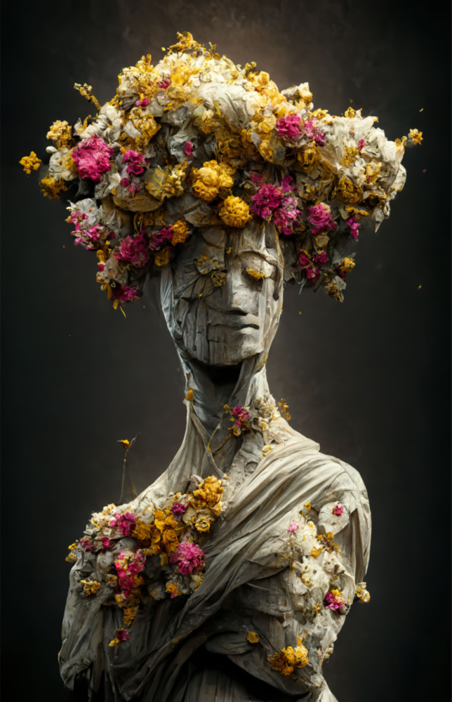 Abgeschlossene Statue Glasbild