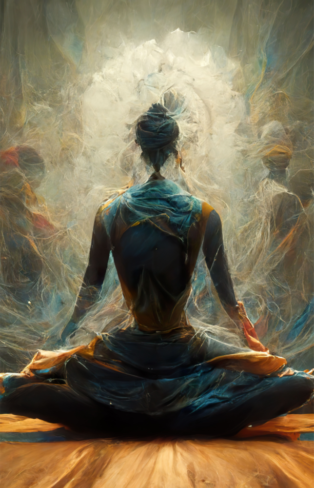 Arte de pared de vidrio de Meditación