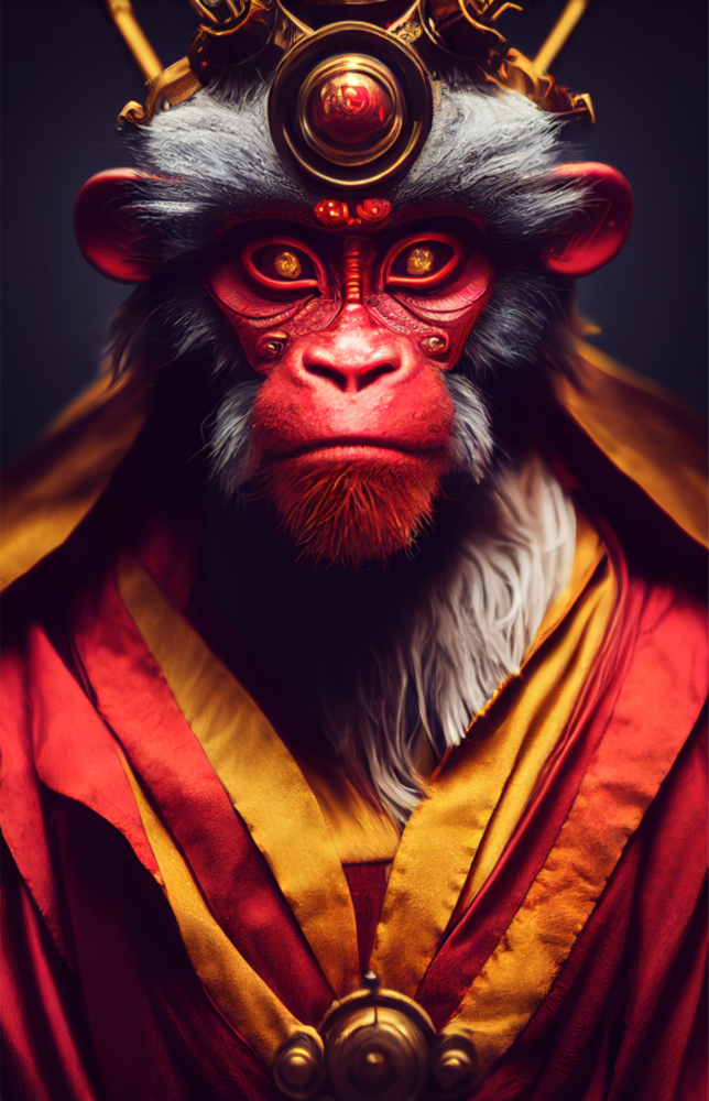 Affenkönig Glasbild