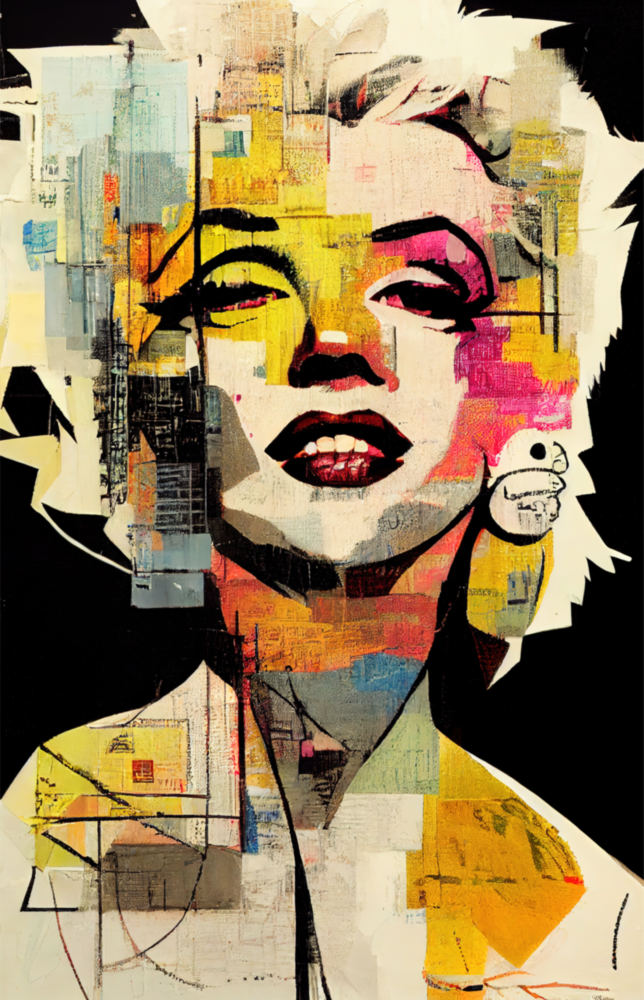 Arte de pared de vidrio de Marlyn Monroe