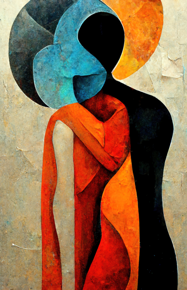 Arte de pared de vidrio de Abrazo