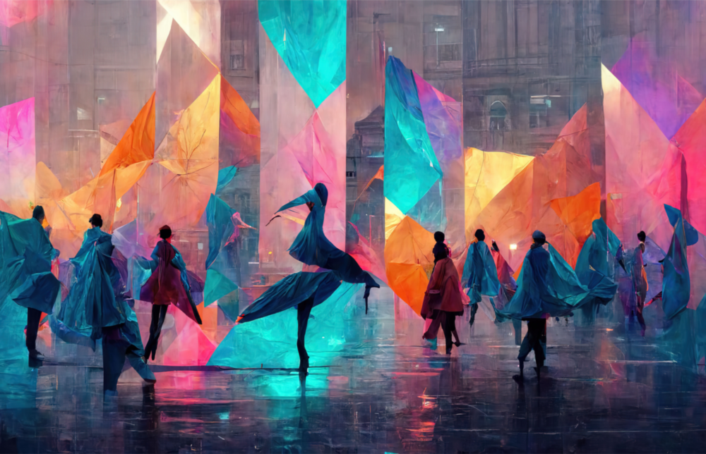 Kubikspaziergang Glasbild