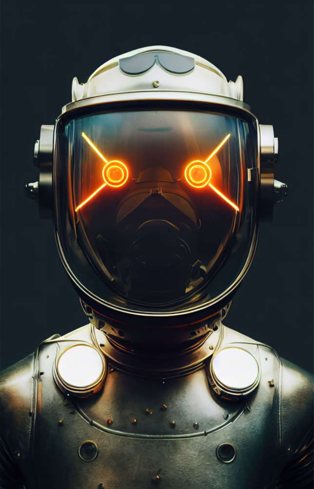 Arte de pared de vidrio de Vista robótica