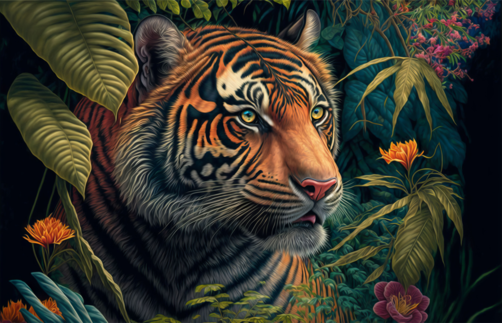 Arte della parete di vetro Trappola dietro i fiori