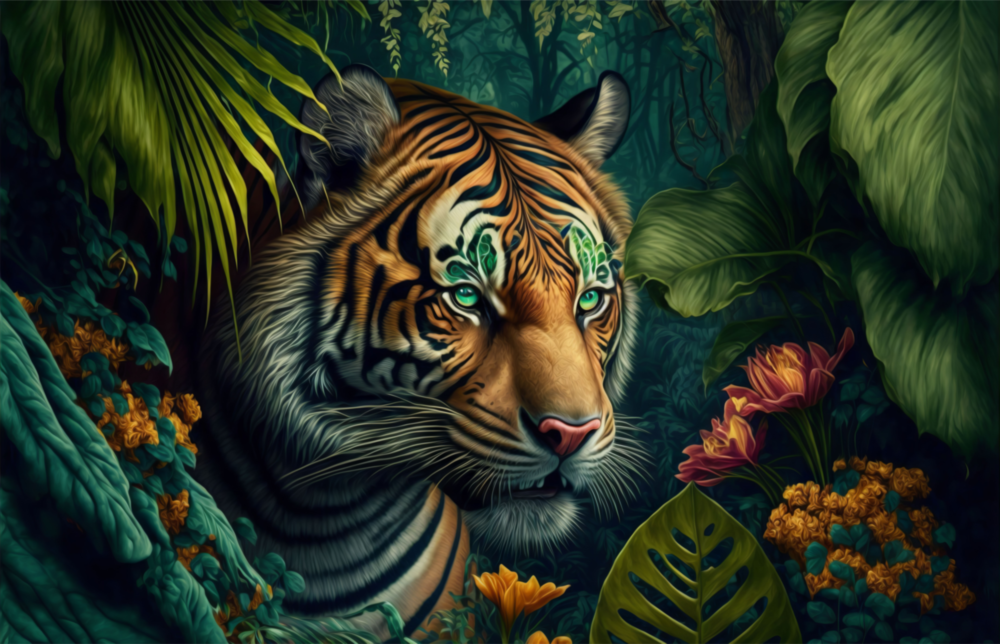 Arte della parete di vetro Trappola dietro i fiori