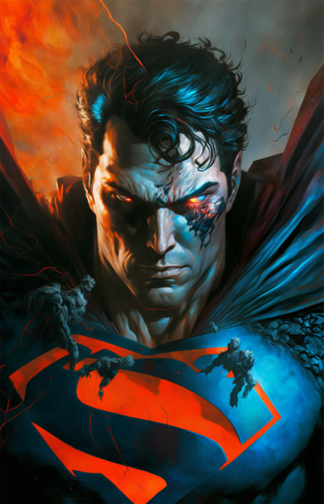 Arte della parete di vetro Supermen sanguinanti