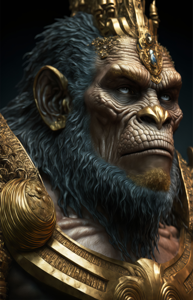 Arte de pared de vidrio de Rey de monos