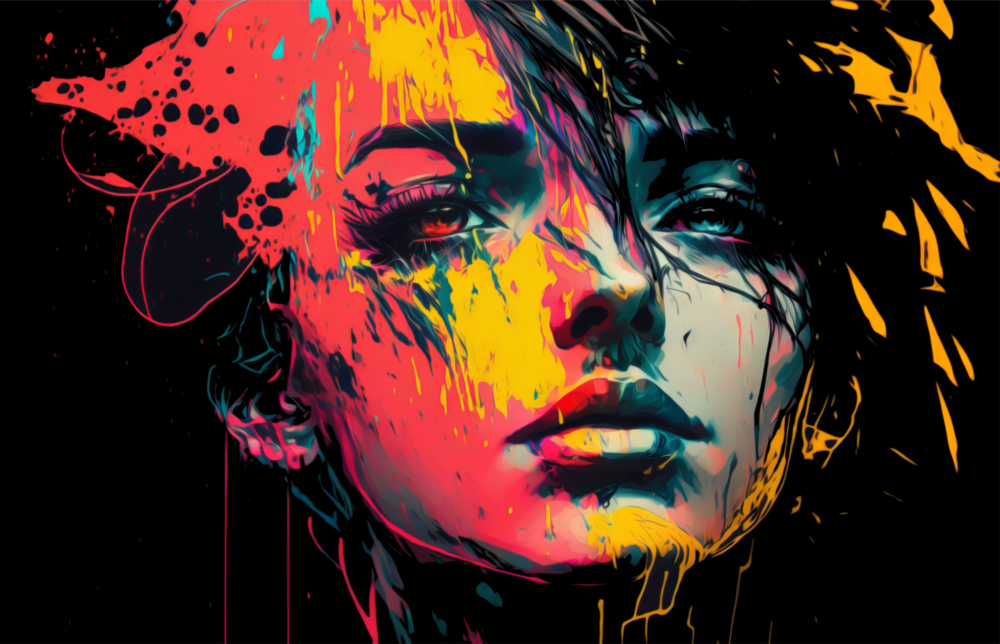 Arte della parete di vetro Bellezza ribelle