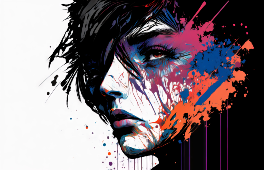 Rebellen Schönheit Glasbild