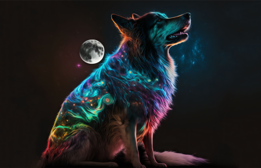 Space Dog Glass Wall Art  || Designer Collection