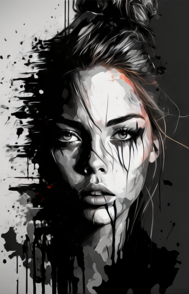 Scribbled Beauty Glass Wall Art  || Designer Collection