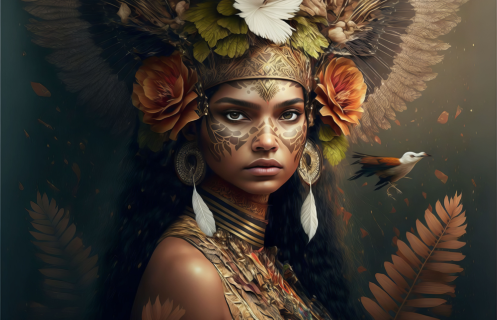 Princesse des fleurs Impression sur verre