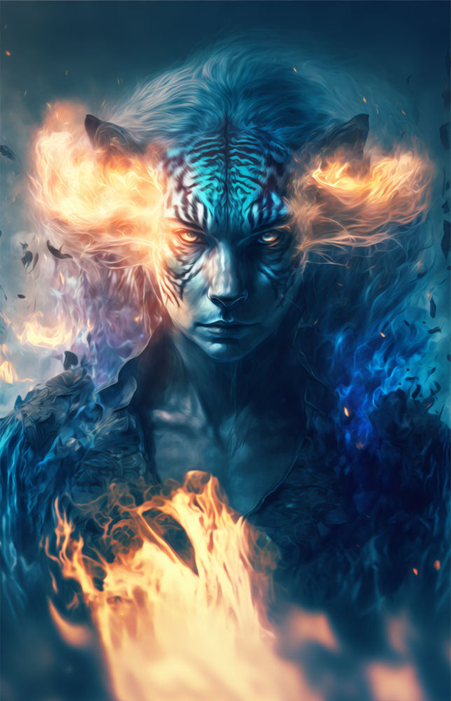 Arte della parete di vetro Tigre epica