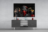 3 Wise Monkey Glass Wall Art  || Designer Collection | Insigne Art Design.