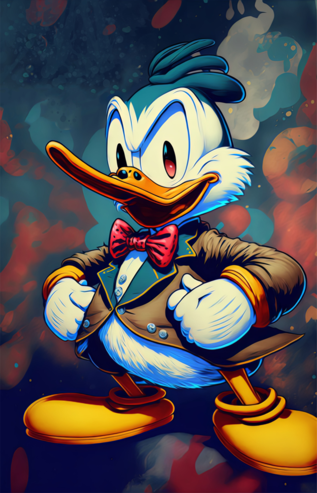 Wut von Donald Duck Glasbild
