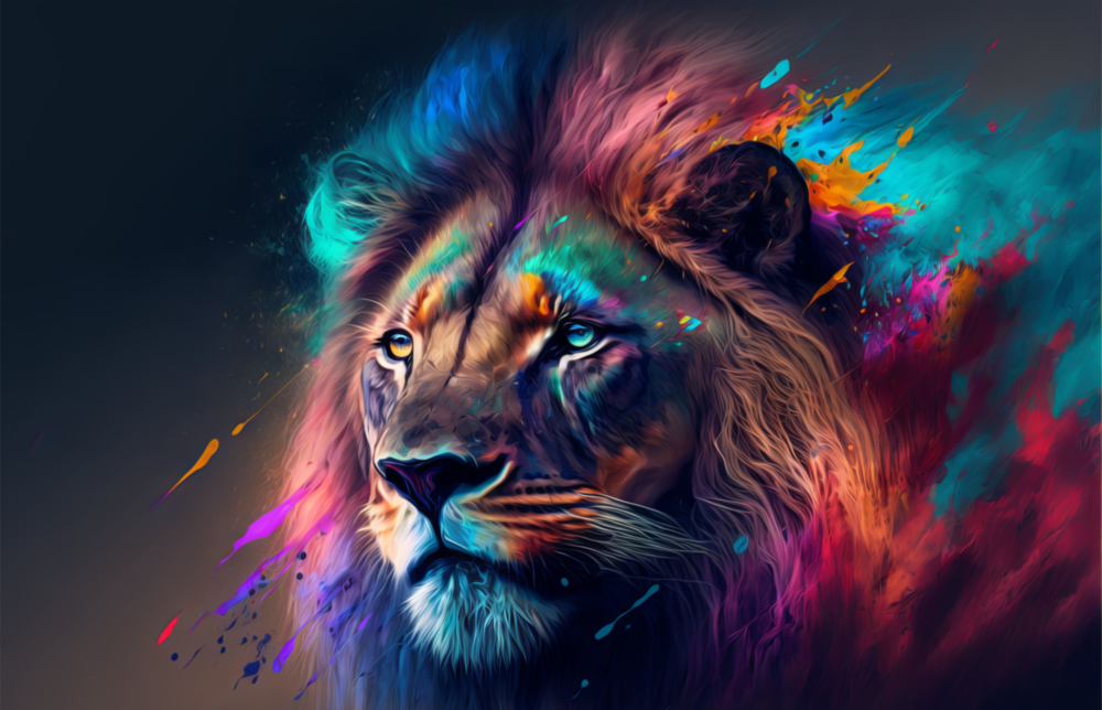 Noblesse du lion Impression sur verre