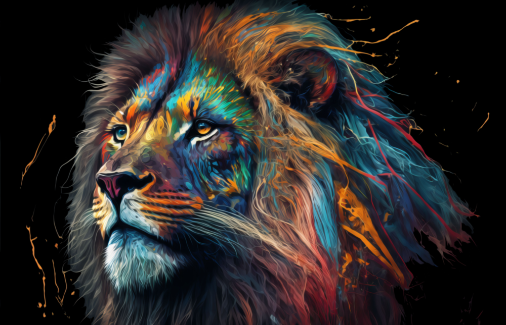 Noblesse du lion Impression sur verre