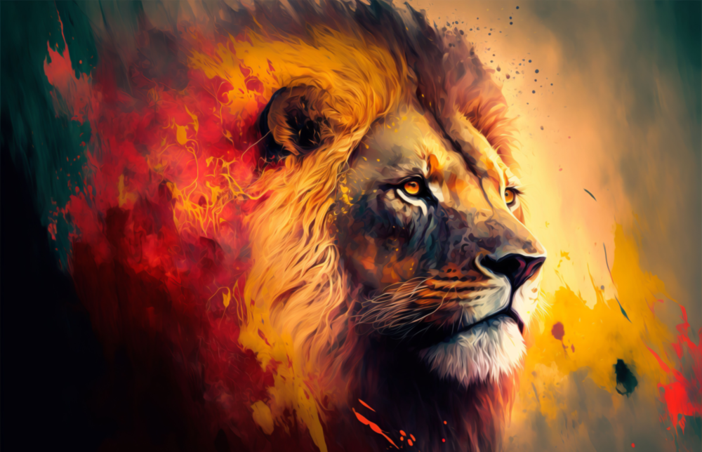 Nobility of the Lion Glass Wall Art  || Designer Collection