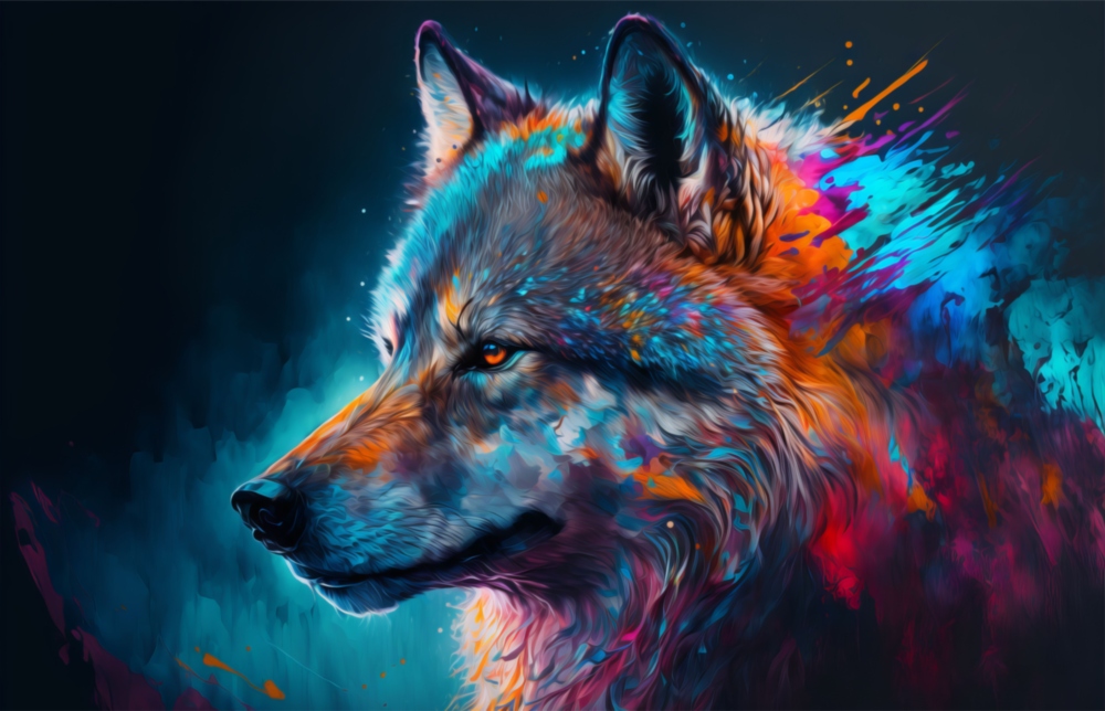 Freedom of the Wolf Glass Wall Art  || Designer Collection