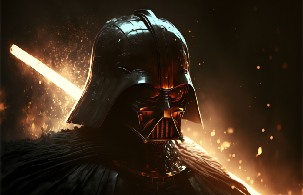 Arte della parete di vetro Darth Vader || Collezione di designer