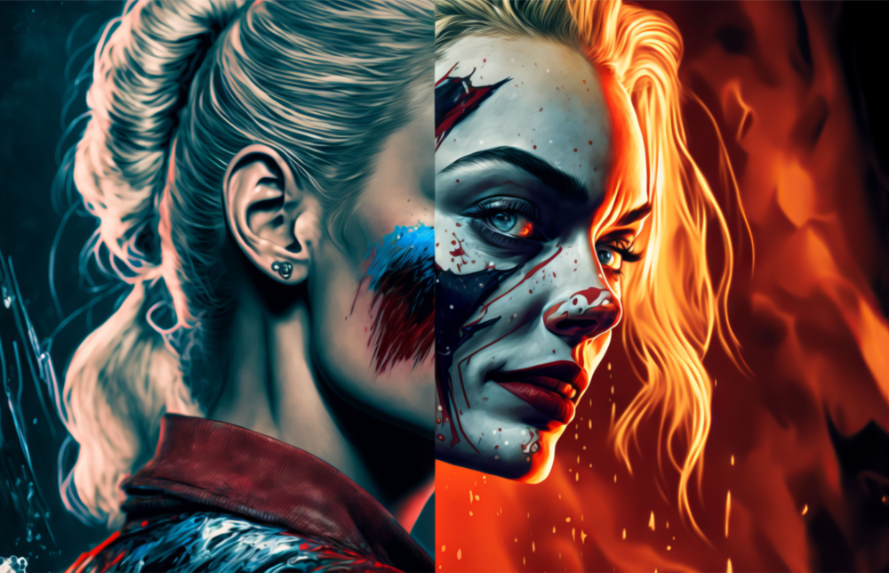 Harley Quinn || Designer -Sammlung Glasbild