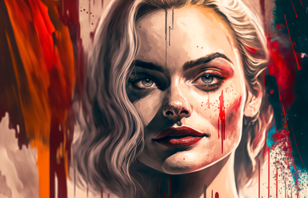Arte de pared de vidrio de Harley Quinn || Collezione di designer