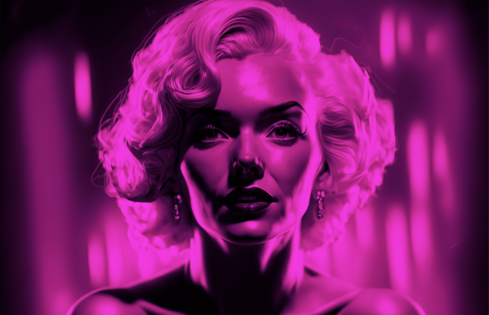 Arte della parete di vetro Marilyn Monroe || Collezione di designer