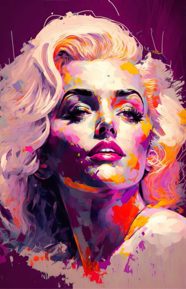 Arte della parete di vetro Marilyn Monroe || Collezione di designer