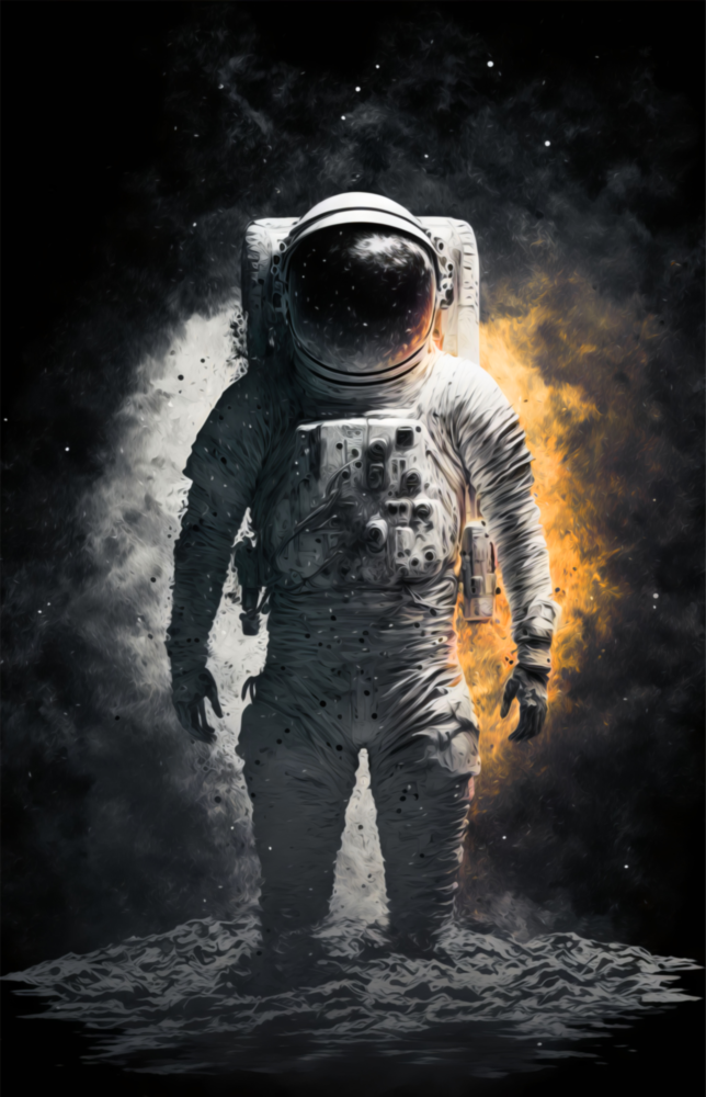 Arte de pared de vidrio de Astronauta || Collezione di designer