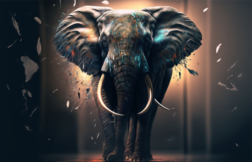 Glory of an Elephant Glass Wall Art  || Designer Collection