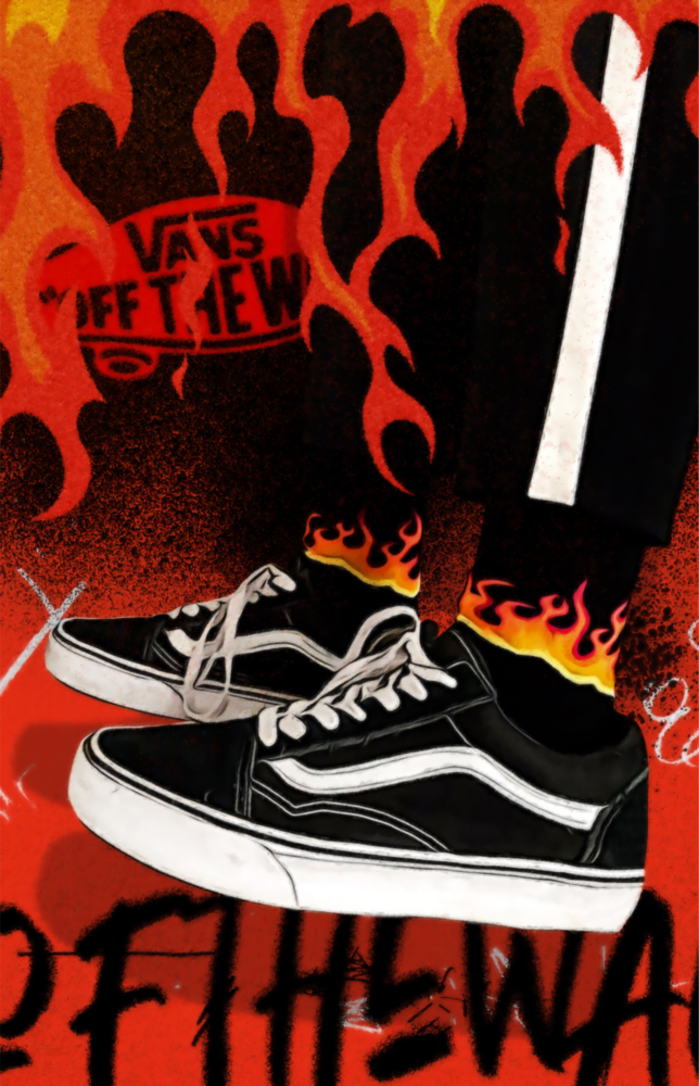 Arte della parete di vetro Vans || Collezione designer