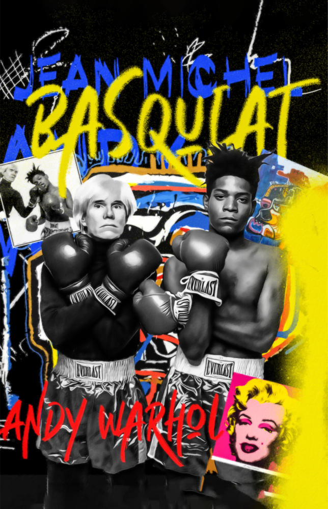 Andy Warhol Gegen Jean-Michel Basquiat || Designer -Sammlung Glasbild