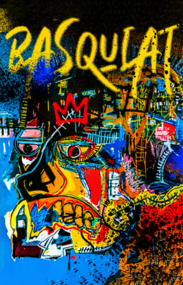 Arte de pared de vidrio de Stile di Jean-Michel Basquiat || Collezione designer