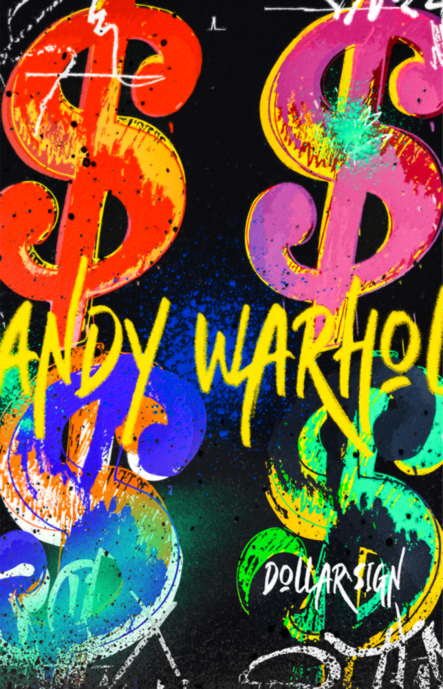 Andy Warhol Und Dollar || Designer -Sammlung Glasbild