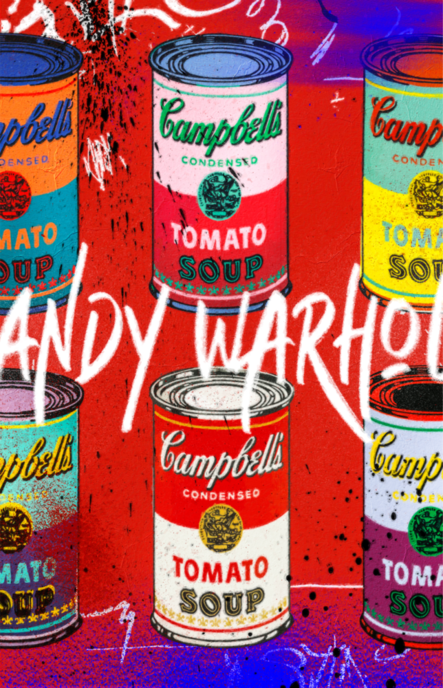 Andy Warhol Und Dosen || Designer -Sammlung Glasbild