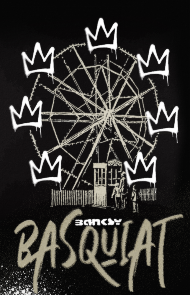 Arte della parete di vetro Banksy Basquiat || Collezione designer