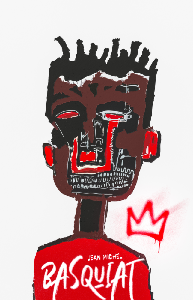 Arte della parete di vetro Stile di Jean-Michel Basquiat || Collezione designer