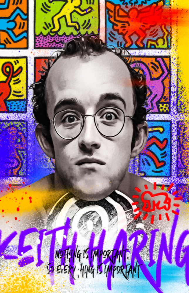 Arte de pared de vidrio de Keith Haring || Collezione designer