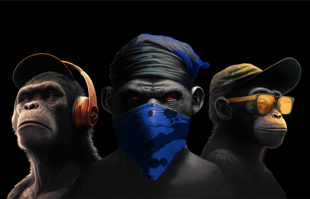 3 Wise Monkeys Glass Wall Art || Designer Collection