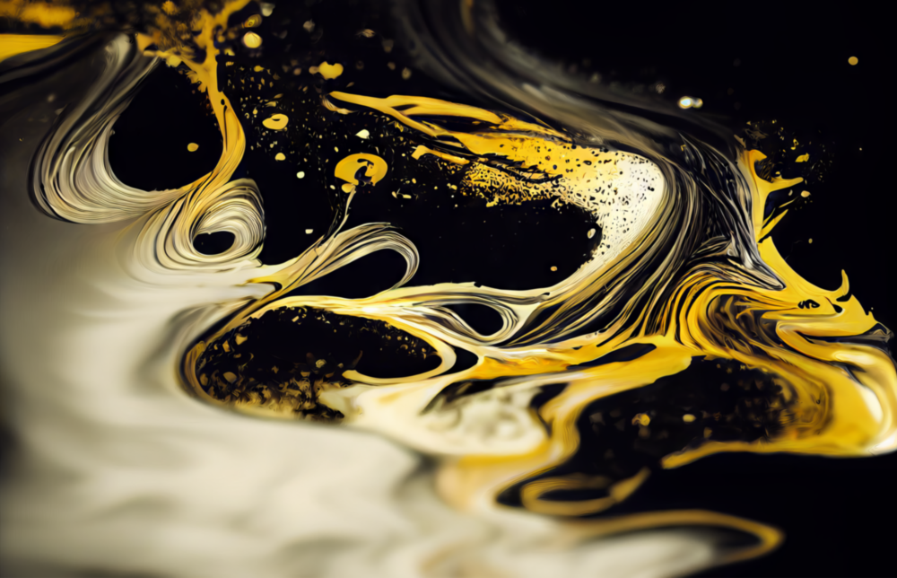 Arte della parete di vetro Golden Splash || Collezione designer