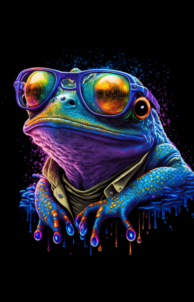 Cool Frosch || Designer -Sammlung Glasbild