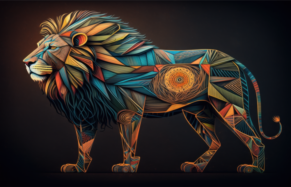 Arte de pared de vidrio de Lion || Collezione designer