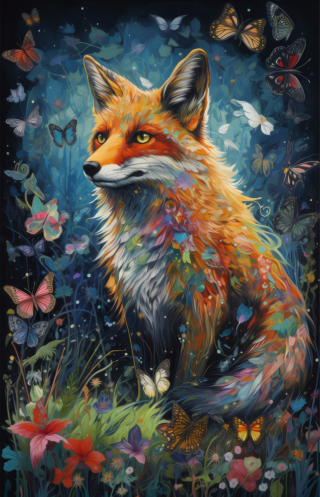 The Fox Glass Wall Art || Designer Collection