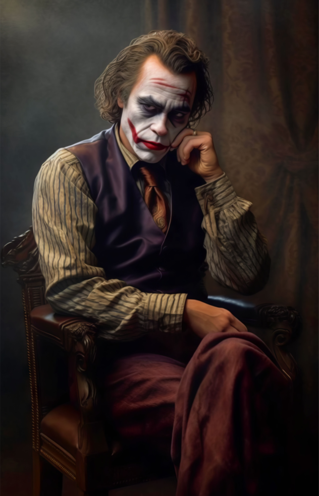 Arte de pared de vidrio de Joker il pensatore || Collezione di designer